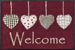 Коврик для дома wash+dry Cottage Hearts red 50x75