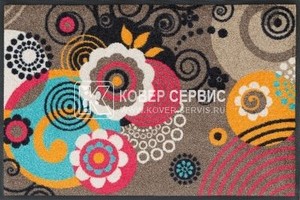 Коврик для дома wash+dry Loops and Flowers 50x75