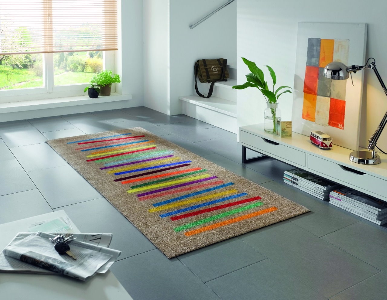 Коврик для дома wash+dry Mixed Stripes 80x200