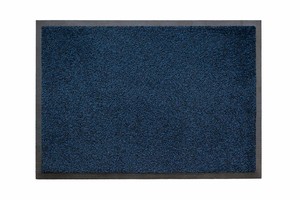 Ворсовый ковер на резиновой основе Iron-Horse black blue 60x85