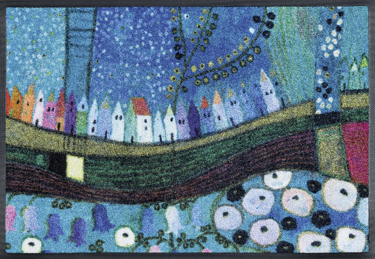 Коврик для дома wash+dry Stadt In Blau 75x120
